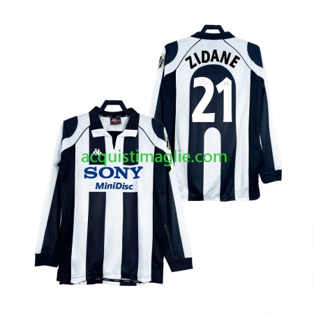 Divisa di Calcio Juventus ZIDANE 21 Retro Prima 1997 1998 Manica Lunga